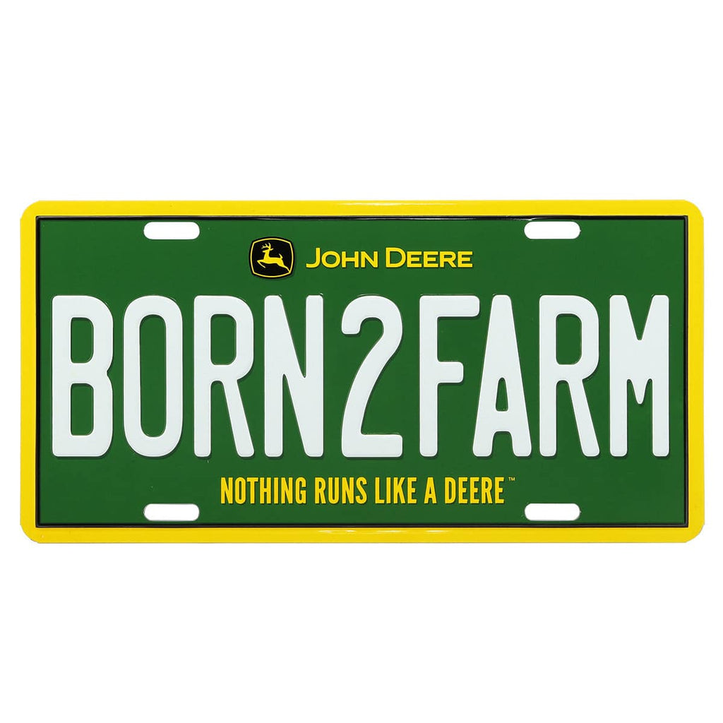John Deere Born2farm License Plate - mygreentoy.com