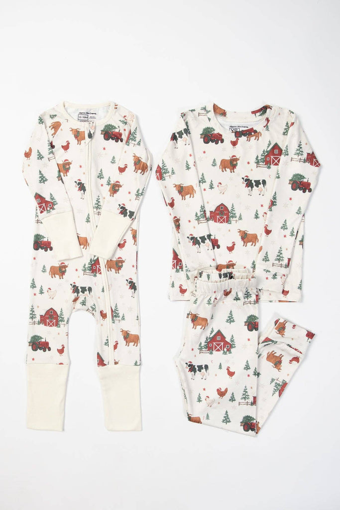 Christmas Barns & Animals Toddler/Youth Pajama Set - mygreentoy.com
