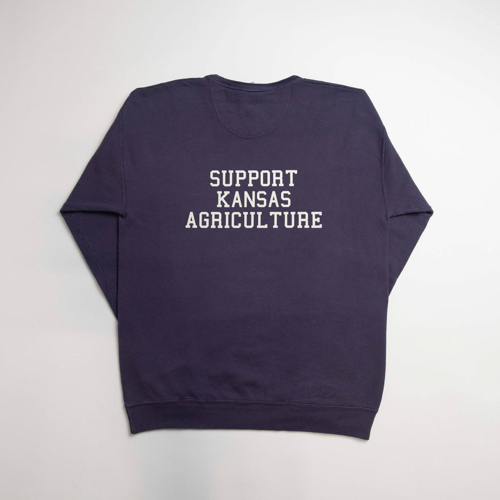 Kansas - State Agriculture Purple Crewneck - mygreentoy.com