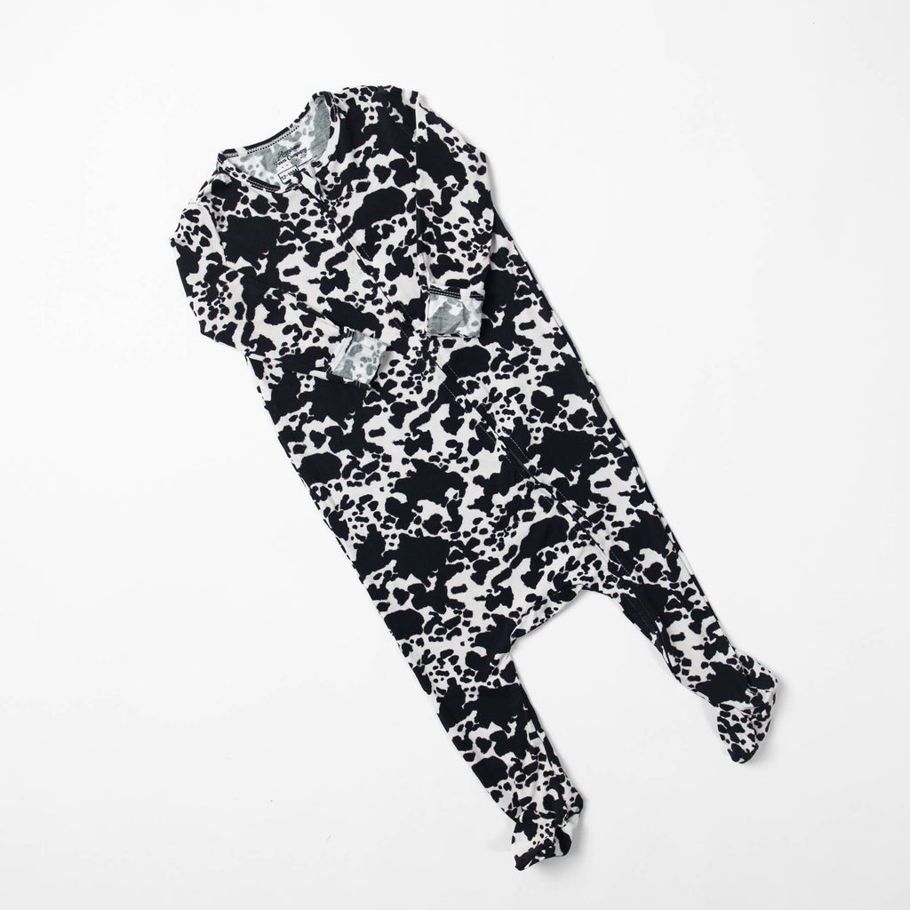 Cow Print Baby Bamboo Pajama - mygreentoy.com