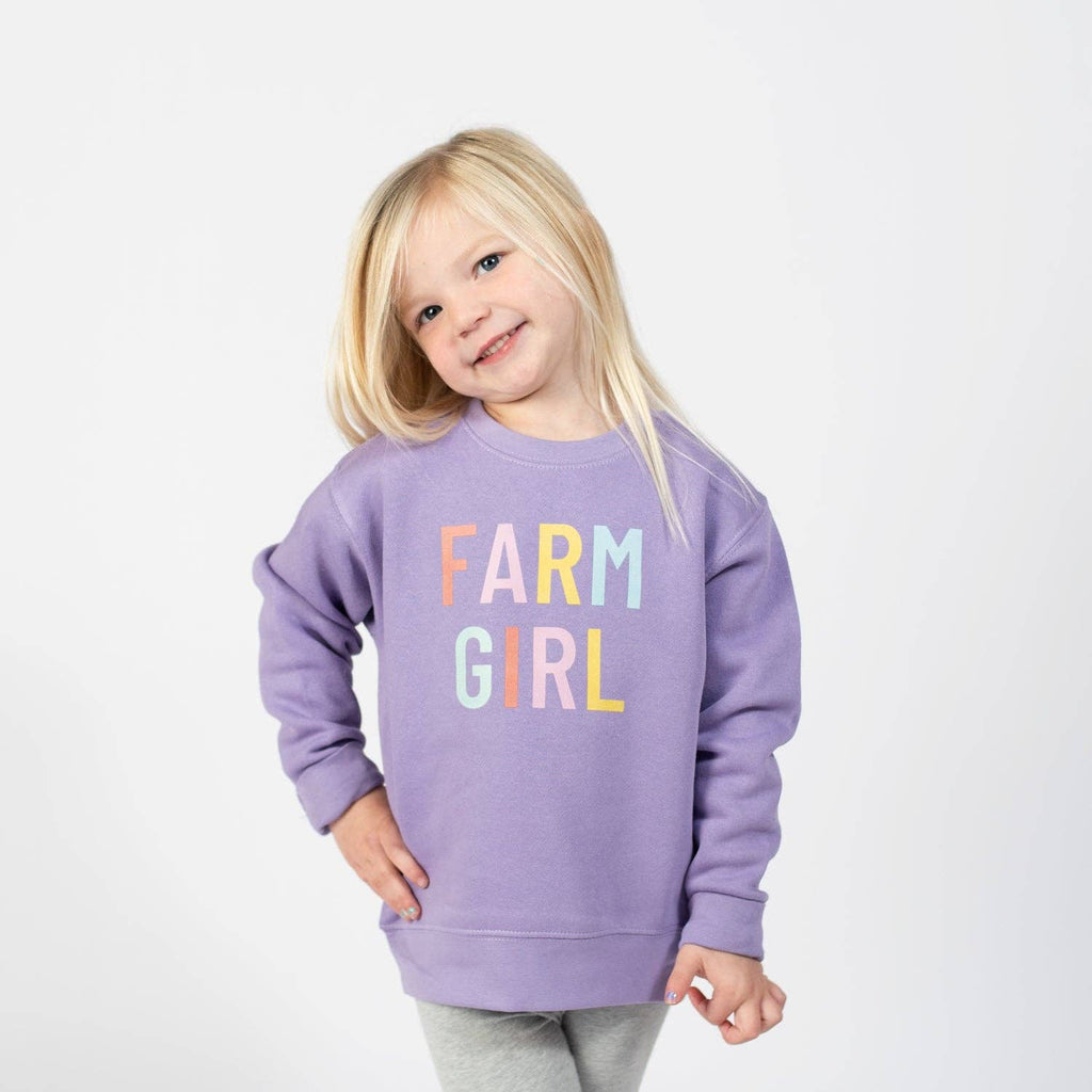 Western Purple ‘Farm Girl’ Graphic Crewneck - Toddler - mygreentoy.com