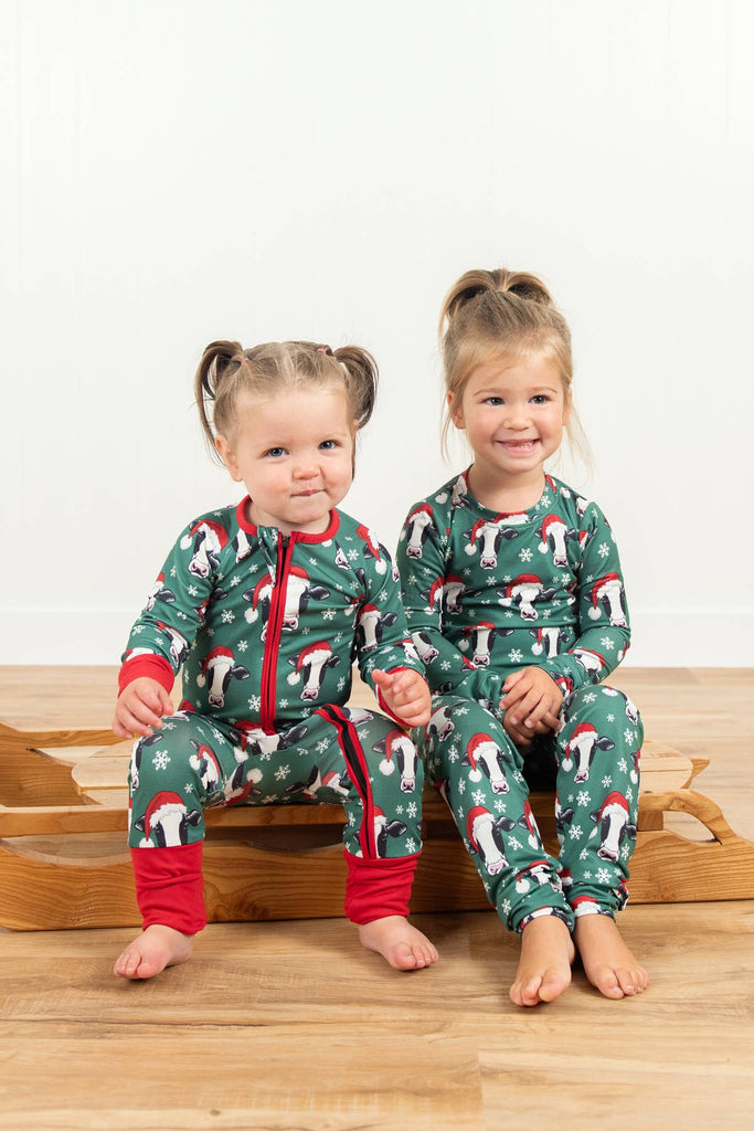 Santa Cows Christmas Bamboo Baby Zippy - mygreentoy.com