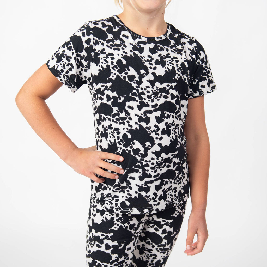 Cow Print Toddler/Youth Bamboo Pajama Set - mygreentoy.com