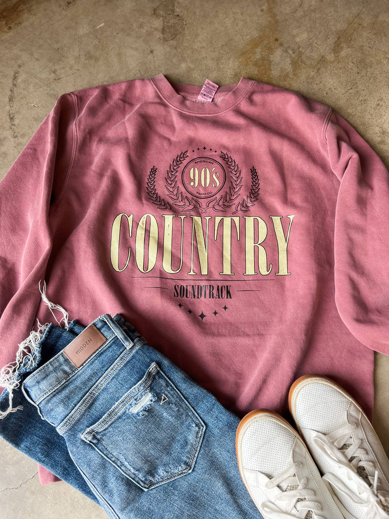 Graphic Western '90s Country Soundtrack' Crewneck - mygreentoy.com