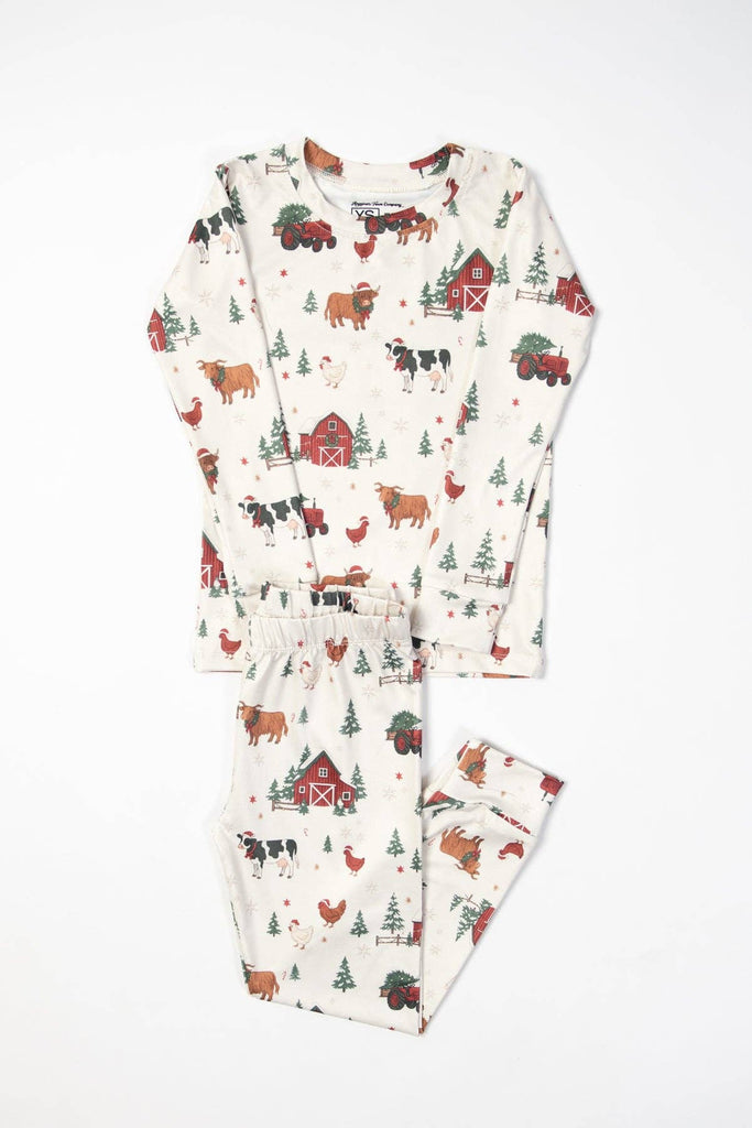 Christmas Barns & Animals Toddler/Youth Pajama Set - mygreentoy.com
