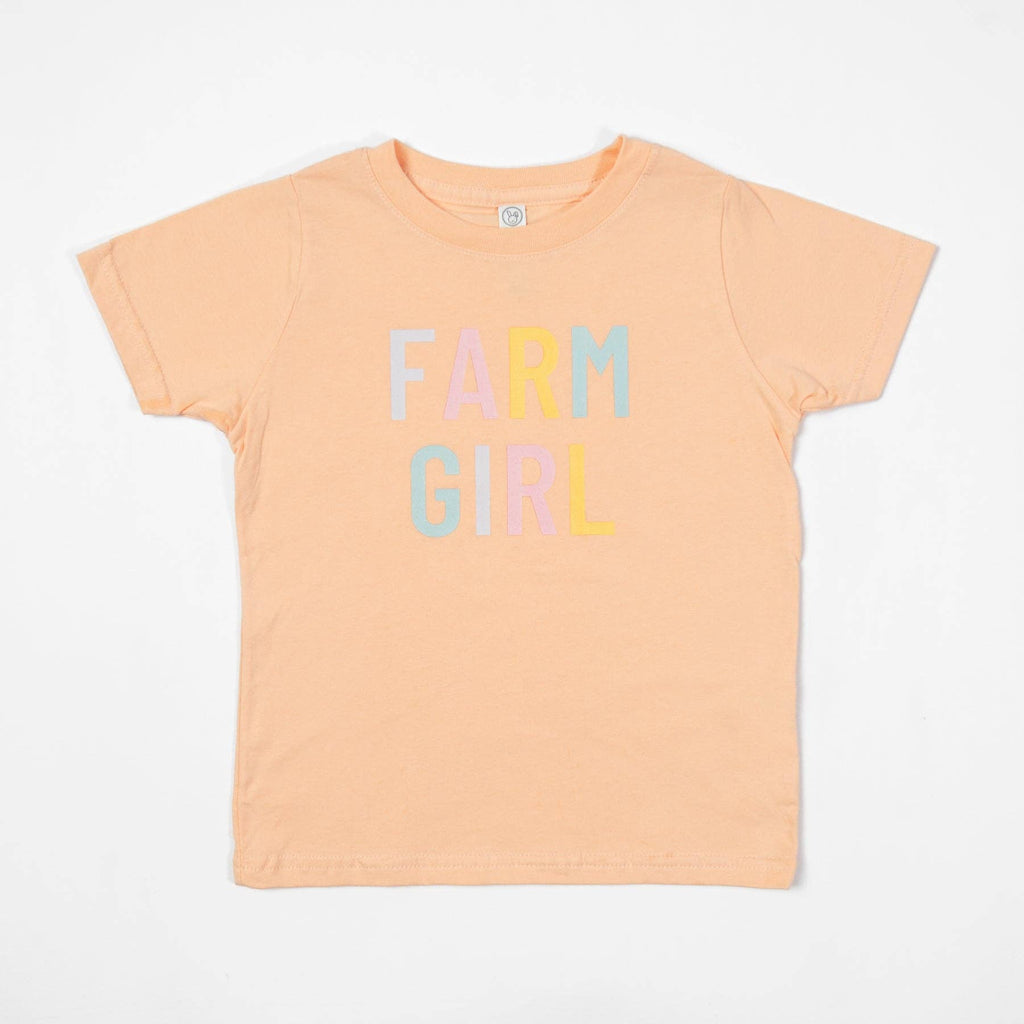 'Farm Girl' Toddler/Youth Peach Tee - mygreentoy.com