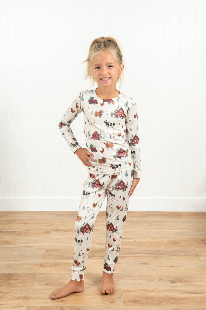 Christmas Barns & Animals Toddler/Youth Pajama Set - mygreentoy.com