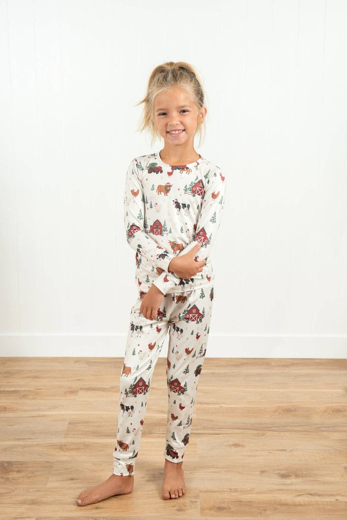 Christmas Barns & Animals Toddler/Youth Pajama Set - mygreentoy.com