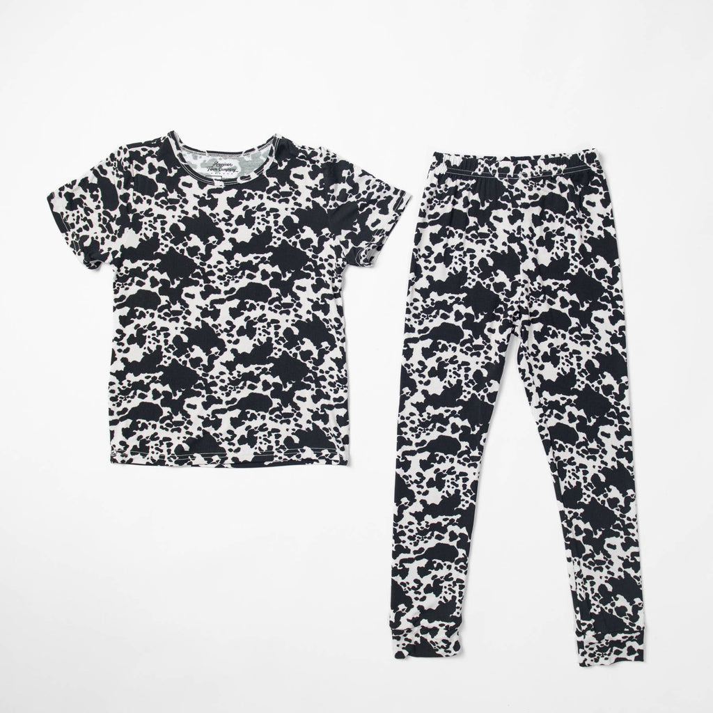 Cow Print Toddler/Youth Bamboo Pajama Set - mygreentoy.com