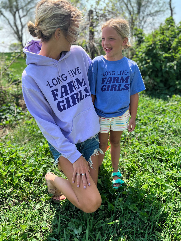 Western Graphic 'Long Live Farm Girls' Toddler/Youth Tees - mygreentoy.com