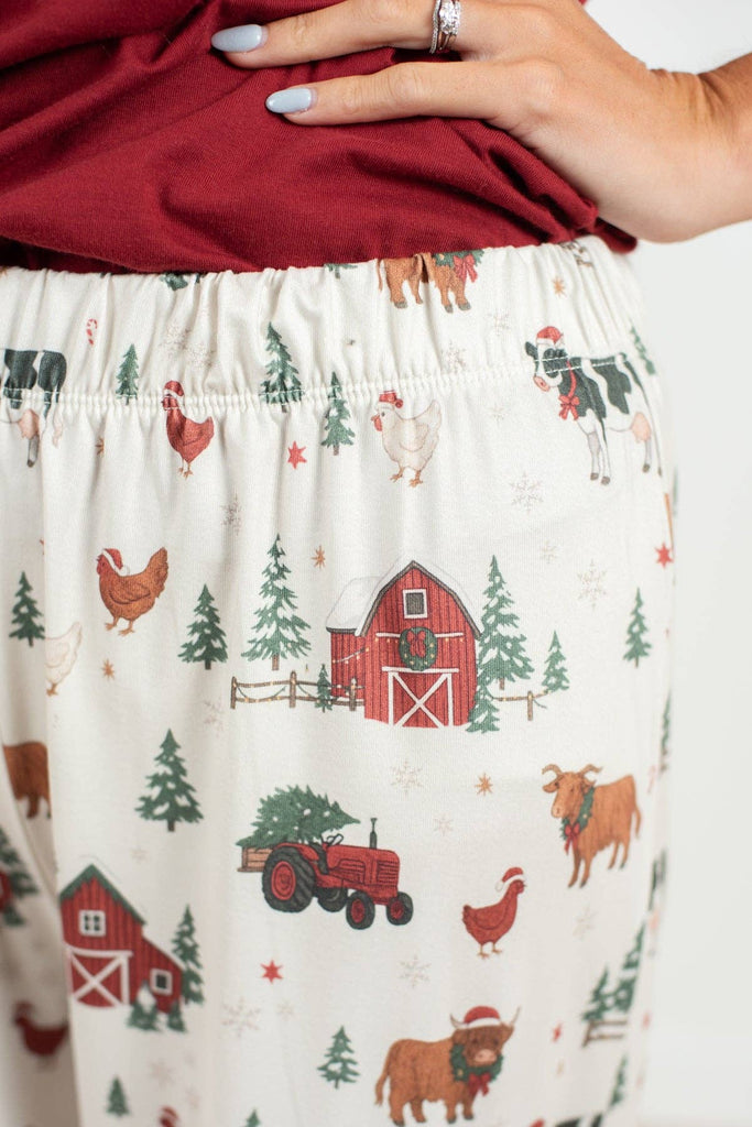Christmas Barns & Animals Adult Pajama Pants *PREORDER* - mygreentoy.com