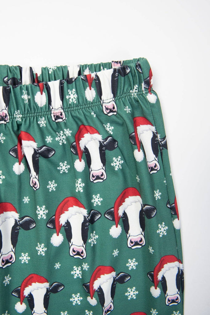 Santa Cows & Snowflakes Adult Pajama Pants *PREORDER* - mygreentoy.com
