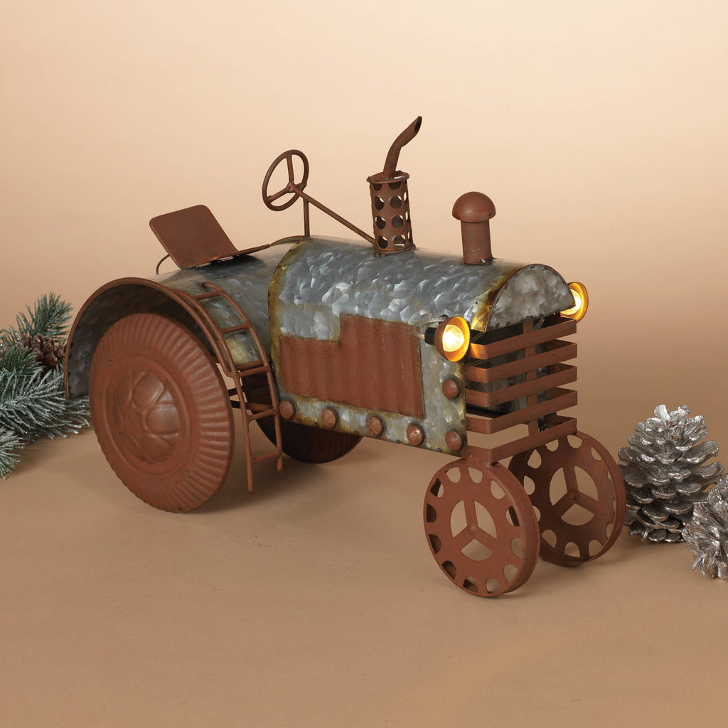 Antique Galvanized Metal Tractor - mygreentoy.com