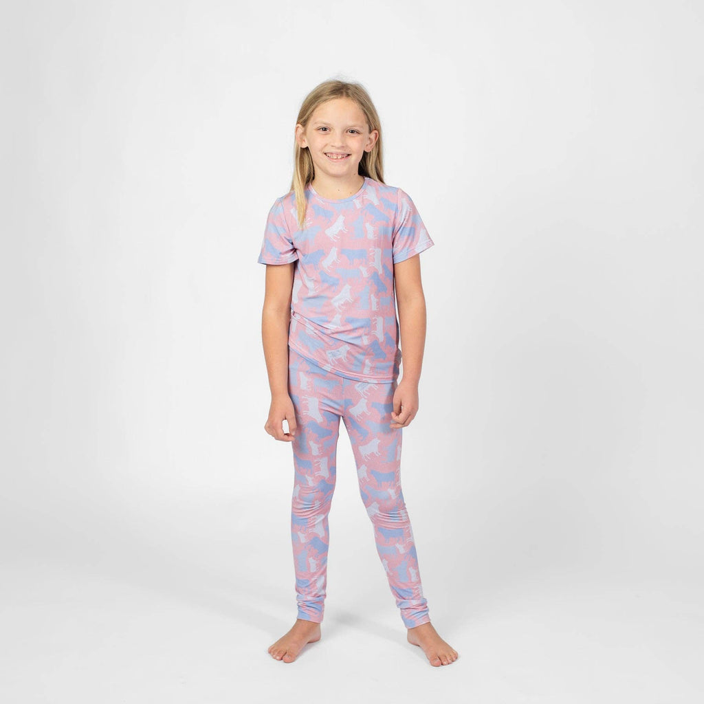 Rosy Cow Camo™ Toddler/Youth Bamboo Pajama Set - mygreentoy.com
