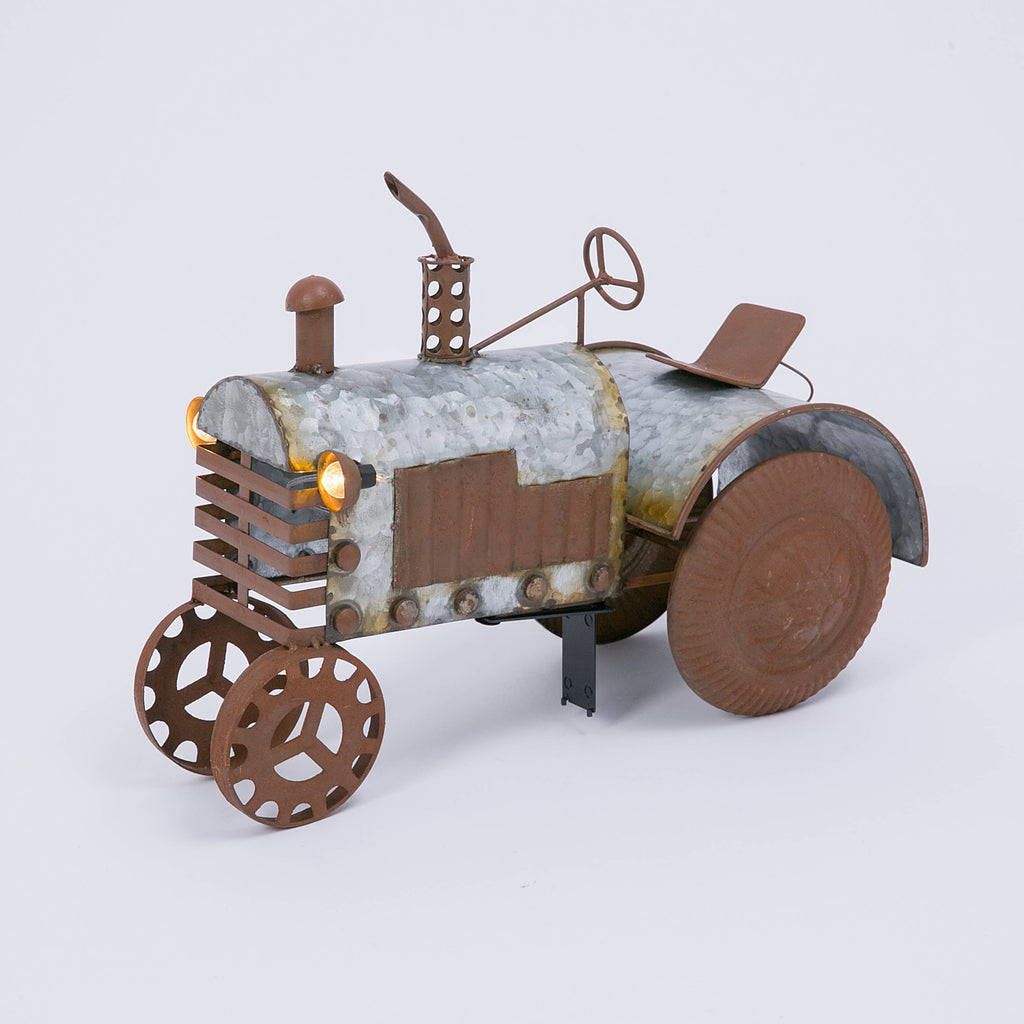 Antique Galvanized Metal Tractor - mygreentoy.com
