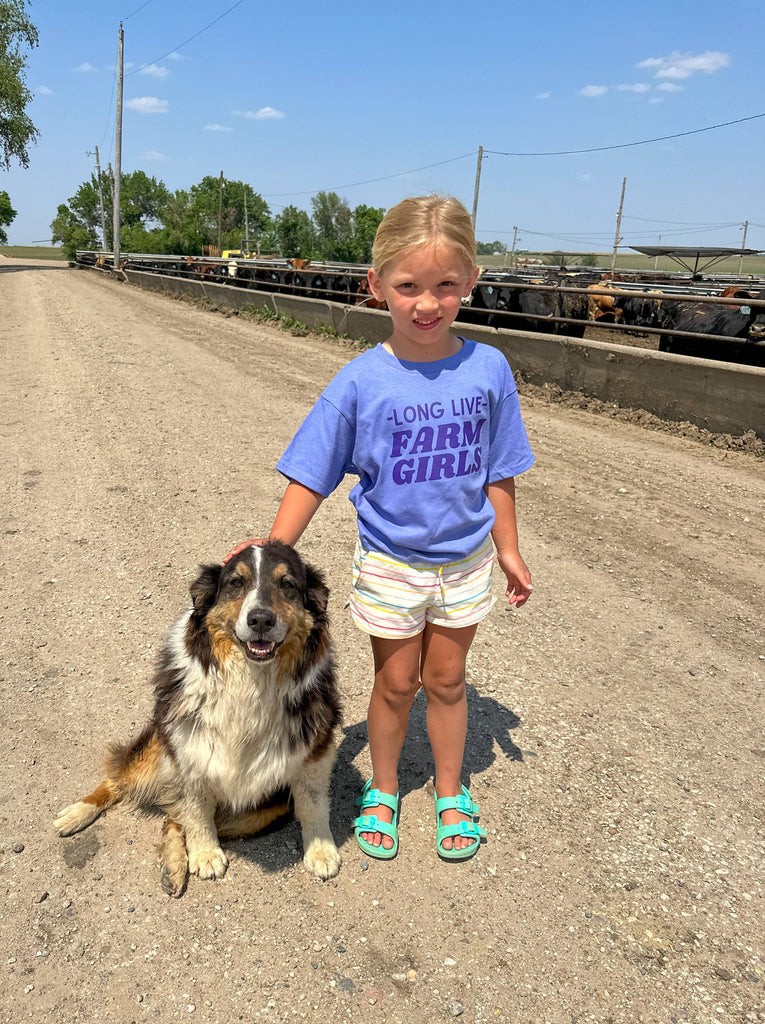 Western Graphic 'Long Live Farm Girls' Toddler/Youth Tees - mygreentoy.com