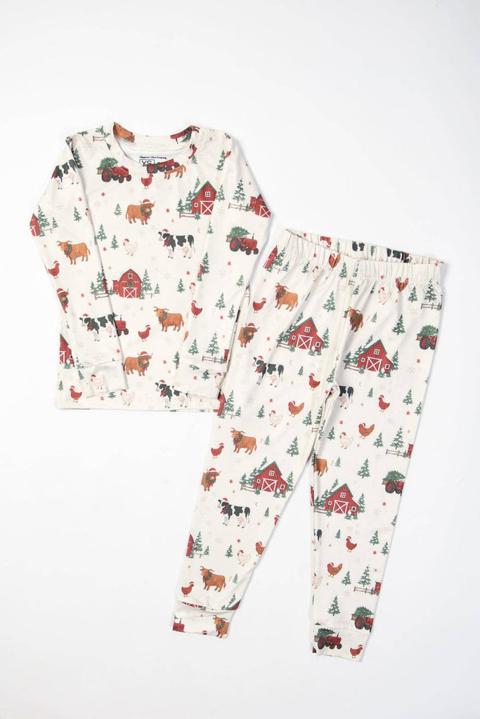 Christmas Barns & Animals Toddler/Youth Pajama Set - mygreentoy.com
