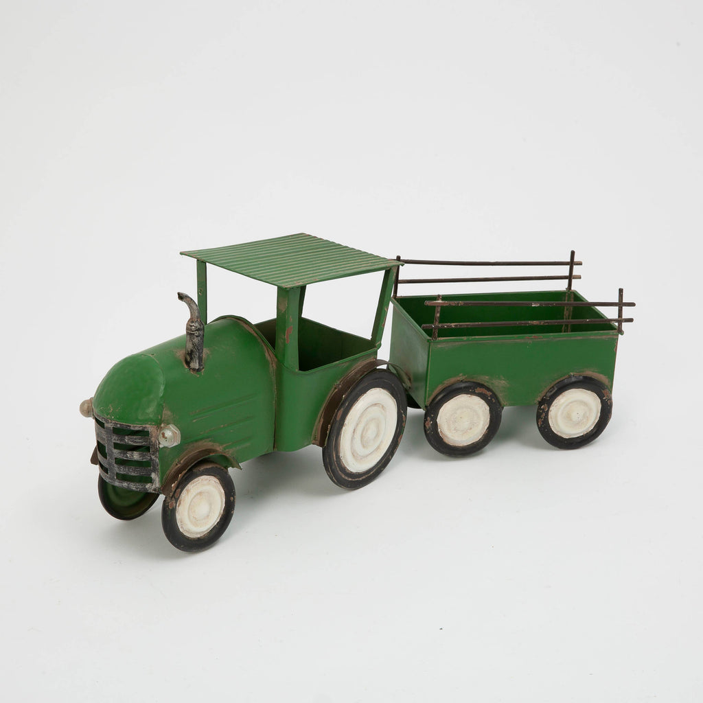 Metal Antique Tractor w/ Wagon - mygreentoy.com