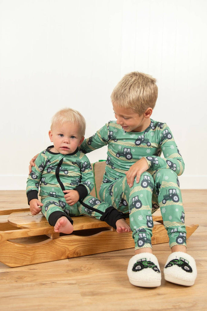 Green Tractor Christmas Baby Zippy - mygreentoy.com