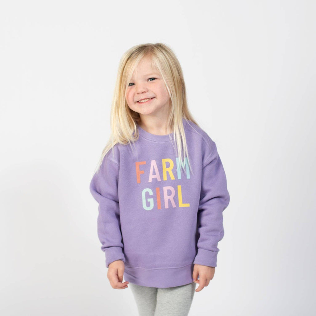 Western Purple ‘Farm Girl’ Graphic Crewneck - Toddler - mygreentoy.com