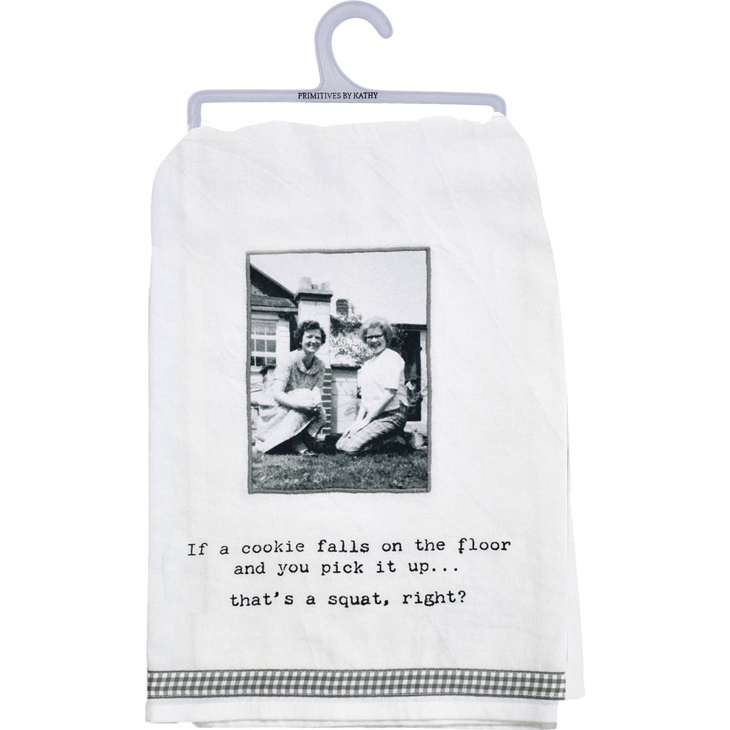 If A Cookie Falls On The Floor Kitchen Towel - mygreentoy.com