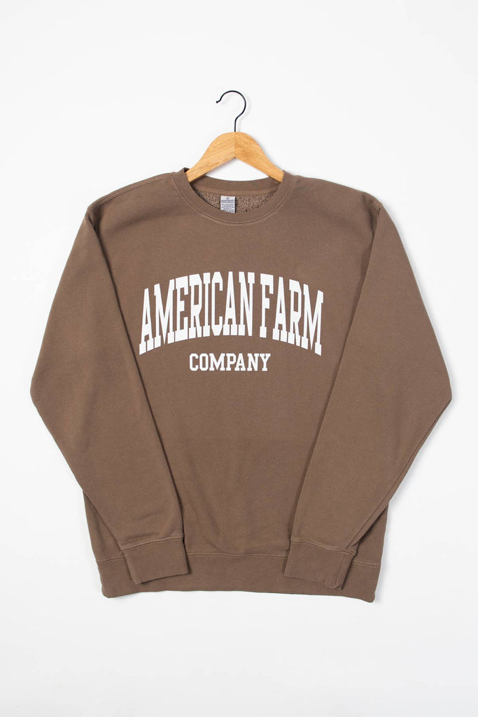 Western 'American Farm Company' Brown Graphic Crewneck - mygreentoy.com