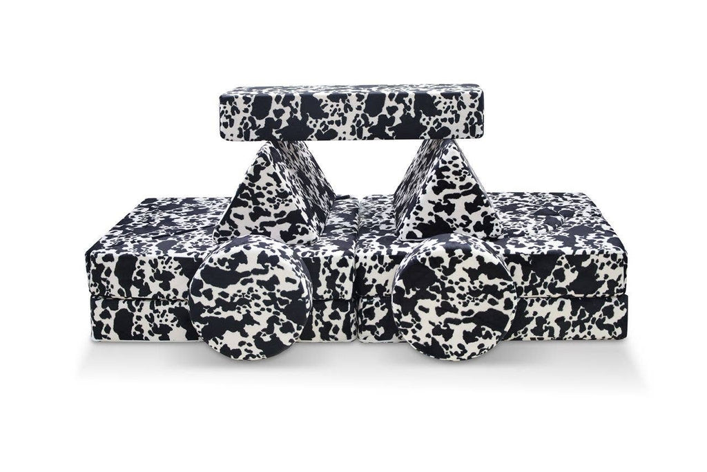 Cow Print Kids 14pc Foam Couch - mygreentoy.com