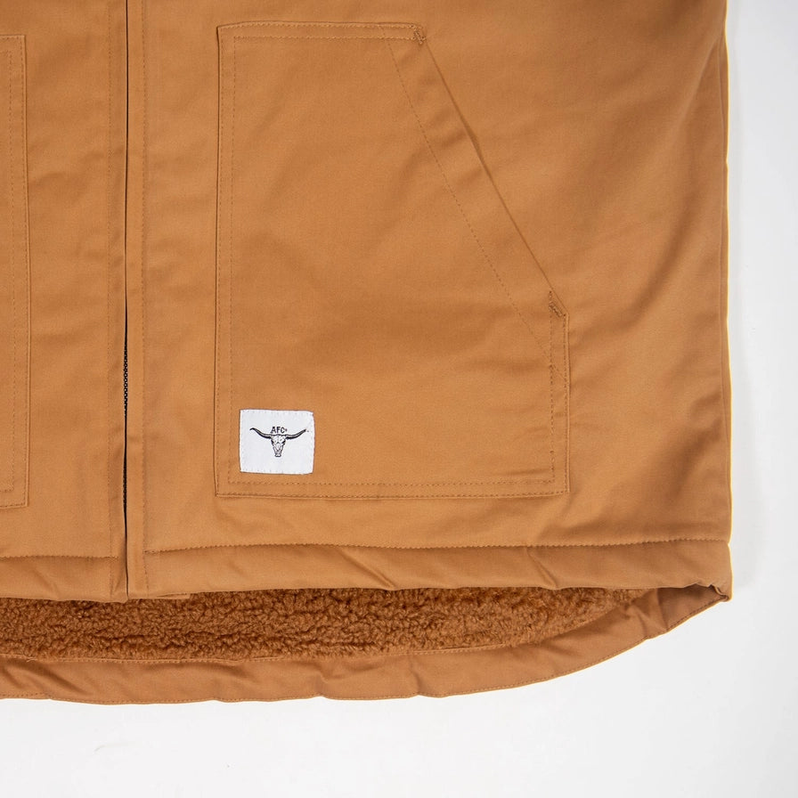 Western Afc Sherpa Lined Brown Vest - Adult - mygreentoy.com