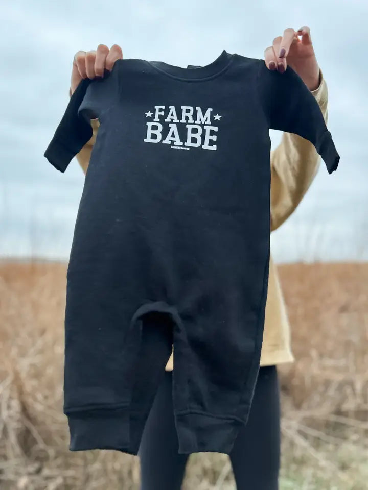 Western ‘Farm Babe’ Baby Fleece One Piece - mygreentoy.com