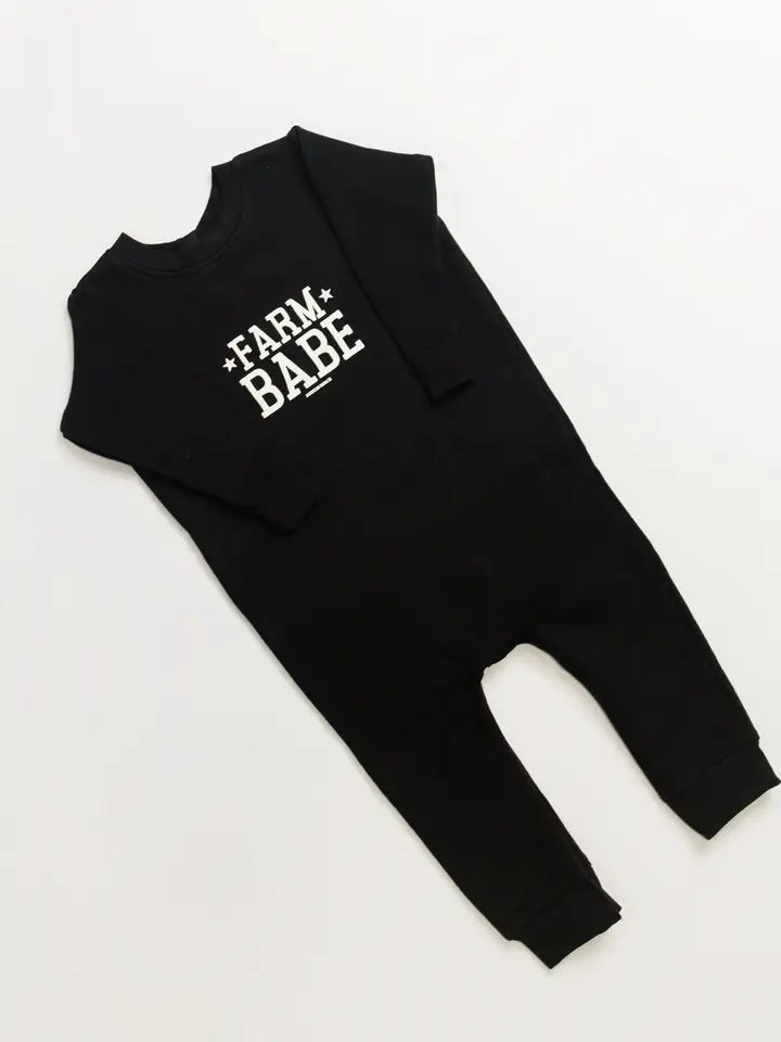 Western ‘Farm Babe’ Baby Fleece One Piece - mygreentoy.com