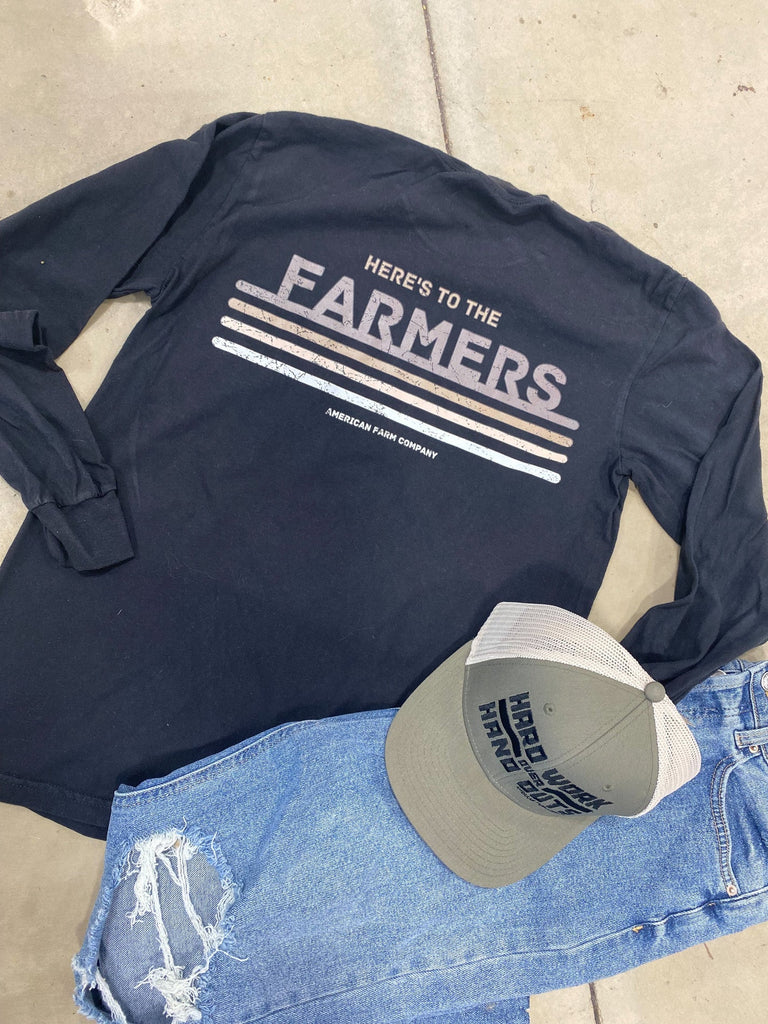 Here's To The Farmers Long Sleeve - mygreentoy.com