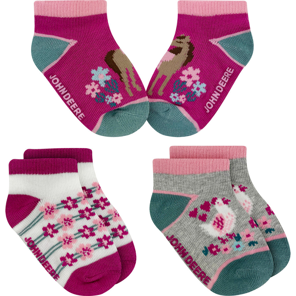 Infant Girl 3 Pack Shortie Socks - mygreentoy.com