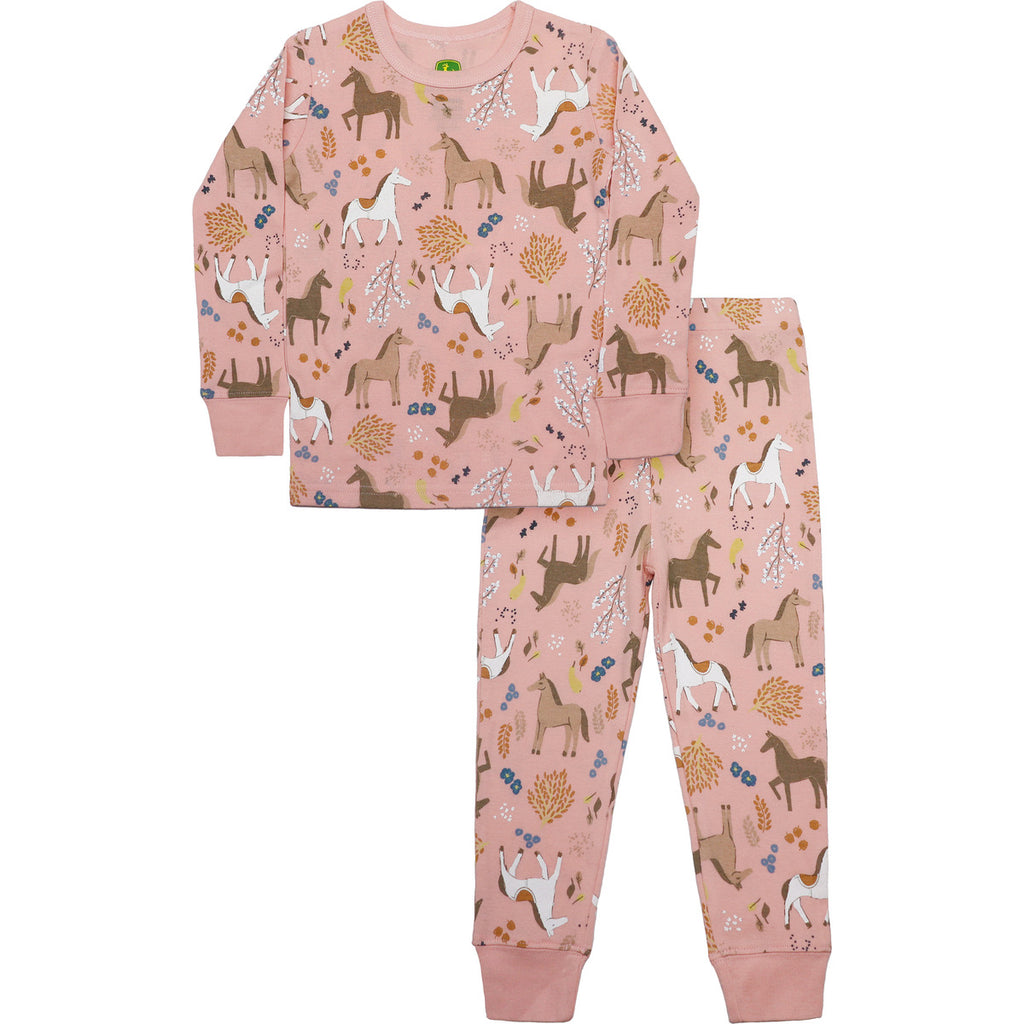 Toddler Girl PJ Set Horse - mygreentoy.com