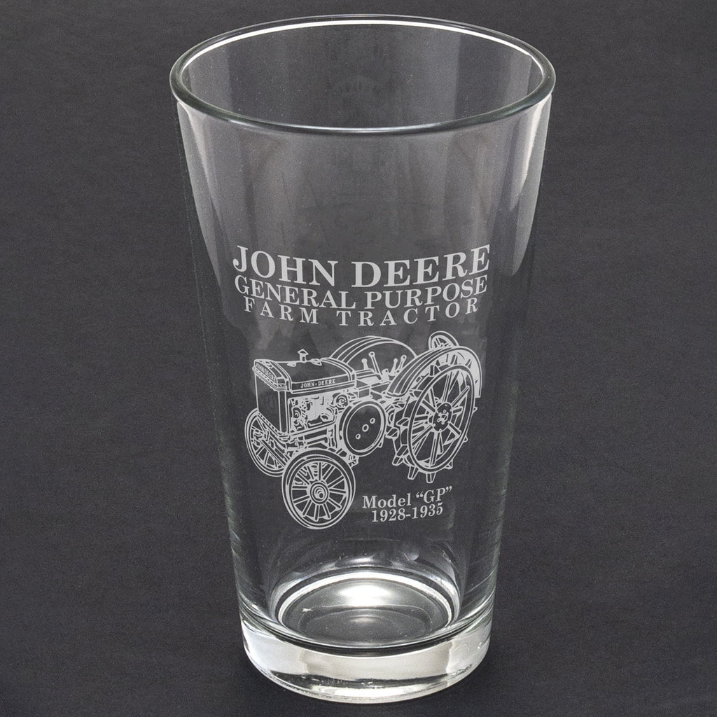 ETCH WHITE TRACTOR GLASS TUMBLER - mygreentoy.com