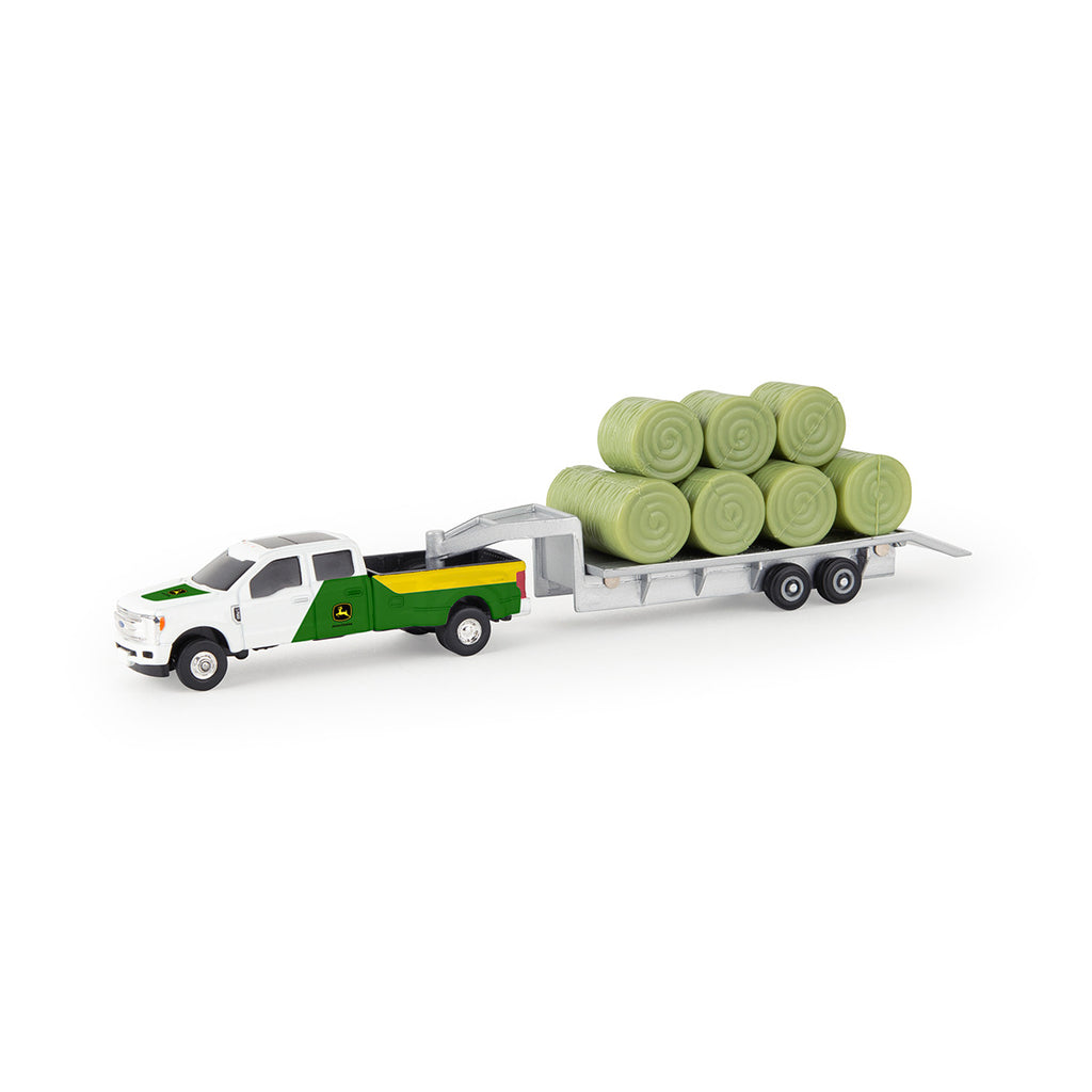 1/64 Pickup with Trailer w/Bales - mygreentoy.com