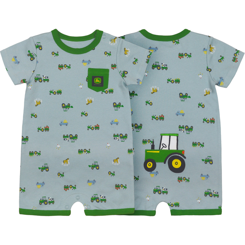 Boy Infant Tractor Romper - mygreentoy.com