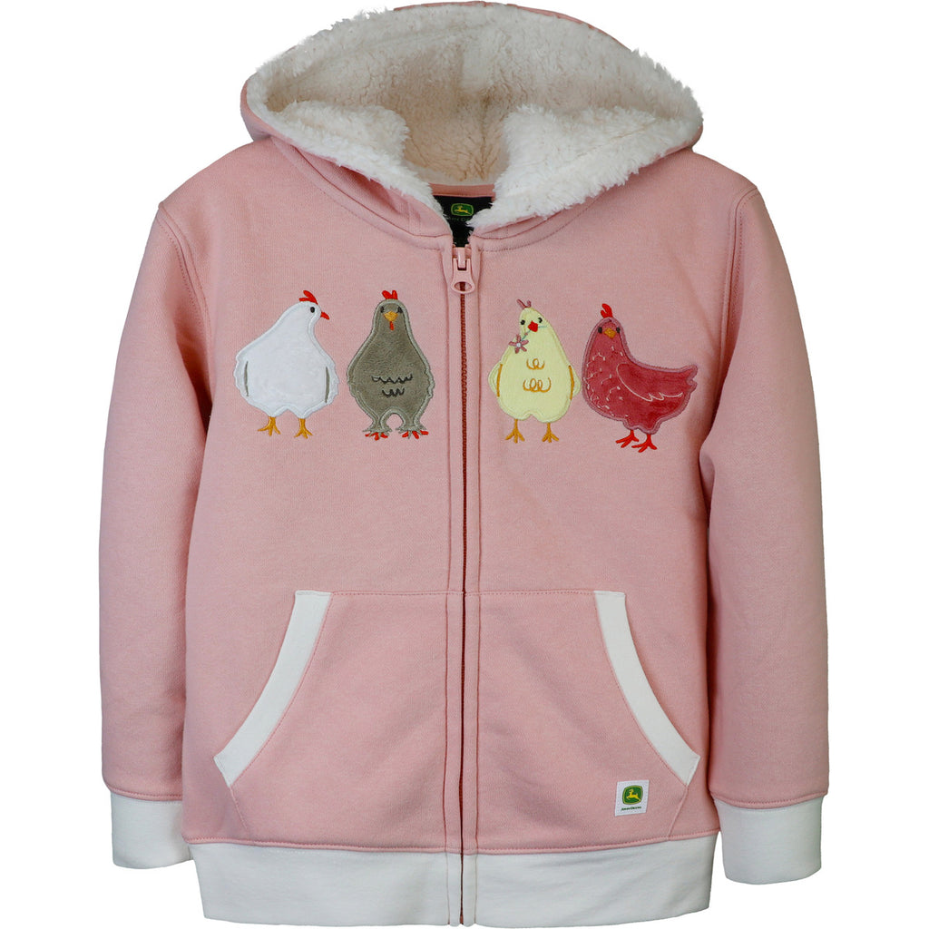 Girl Toddler Zip Hoodie Chicken - mygreentoy.com