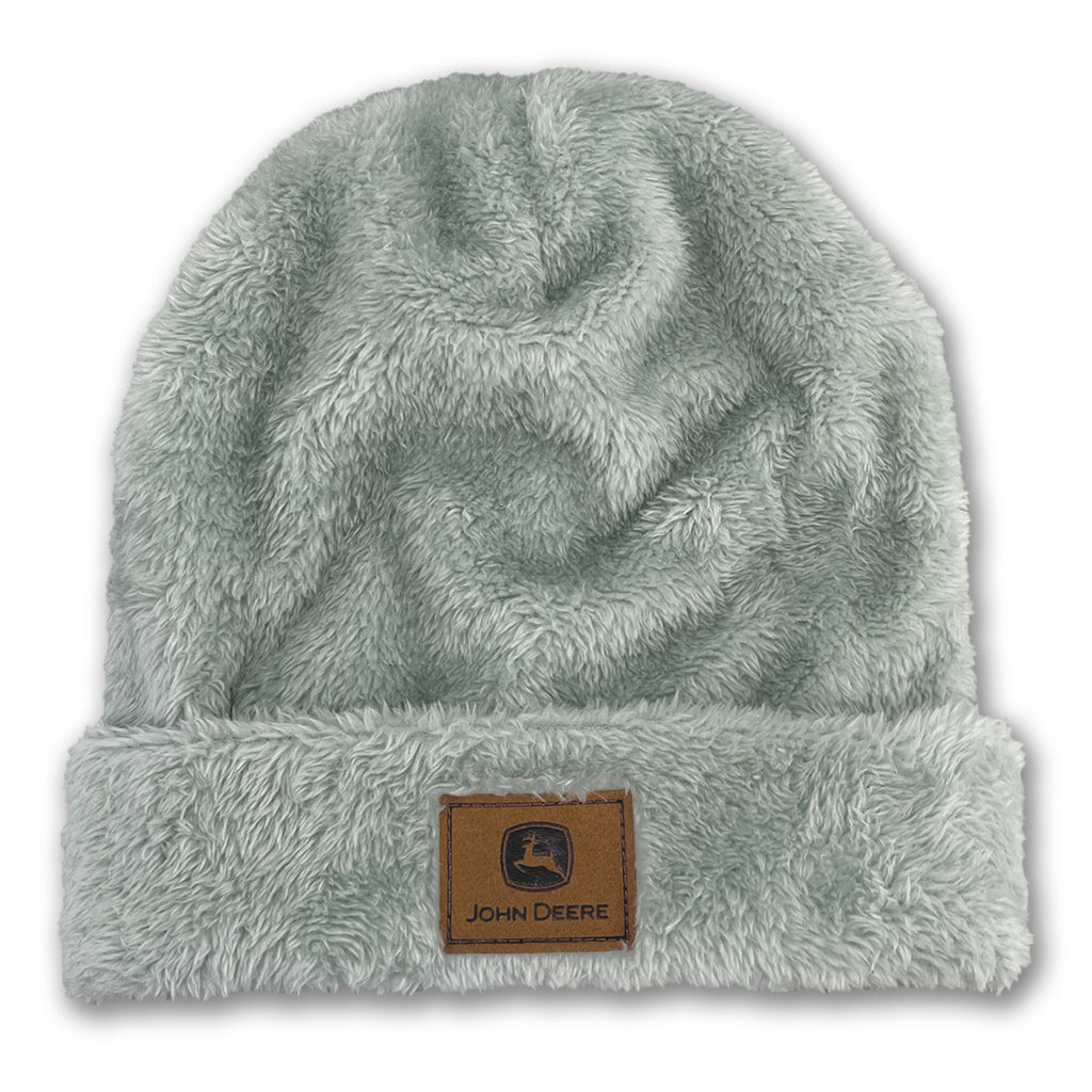 Teddy Sherpa Cuffed Knit Beanie - mygreentoy.com