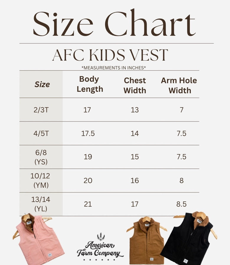 Western Afc Sherpa Lined Pink Vest - Toddler/Youth - mygreentoy.com