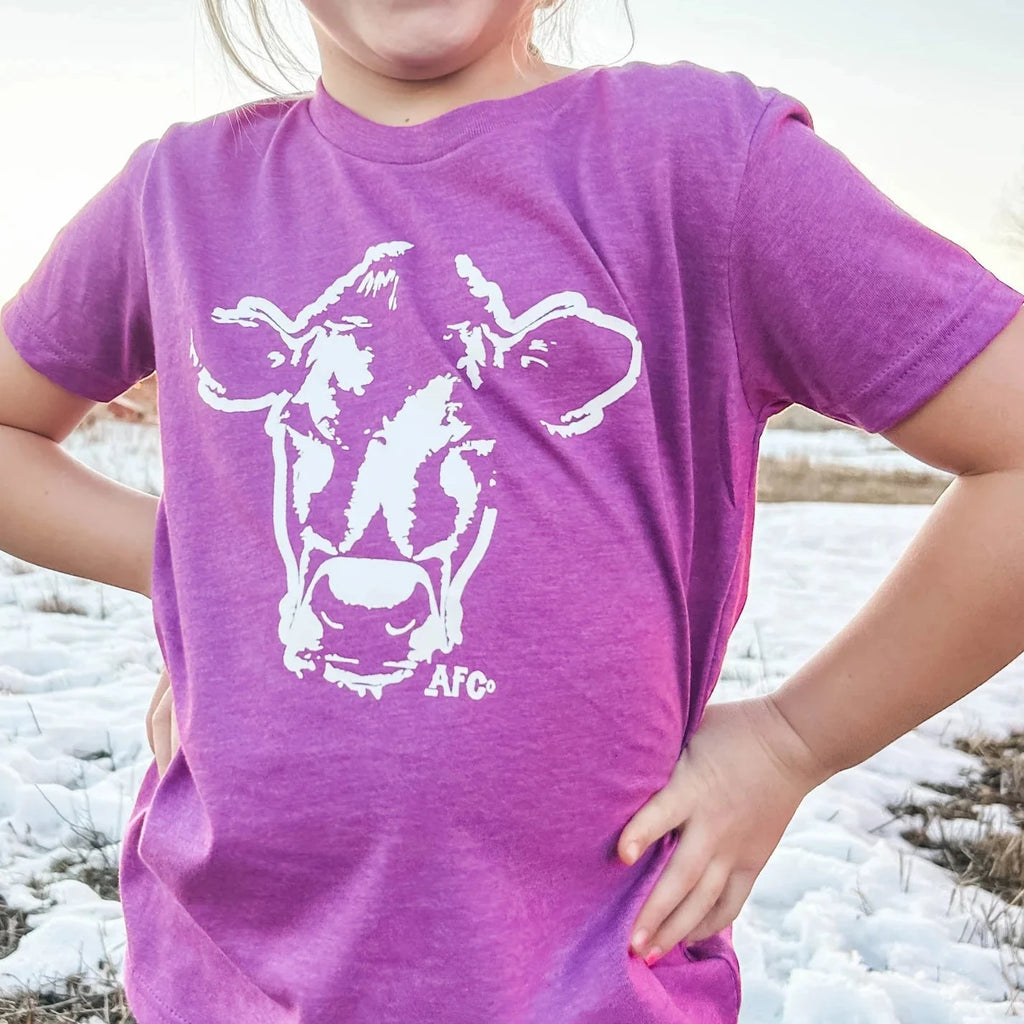 Watercolor Cow T-shirt - Purple - mygreentoy.com