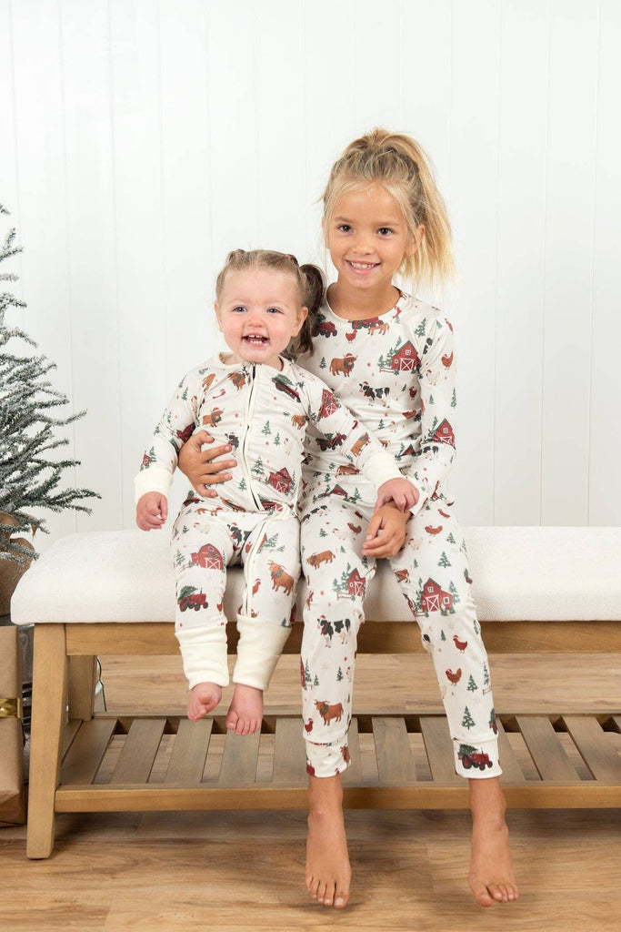 Christmas Barns & Animals Toddler/Youth Pajama Set - mygreentoy.com