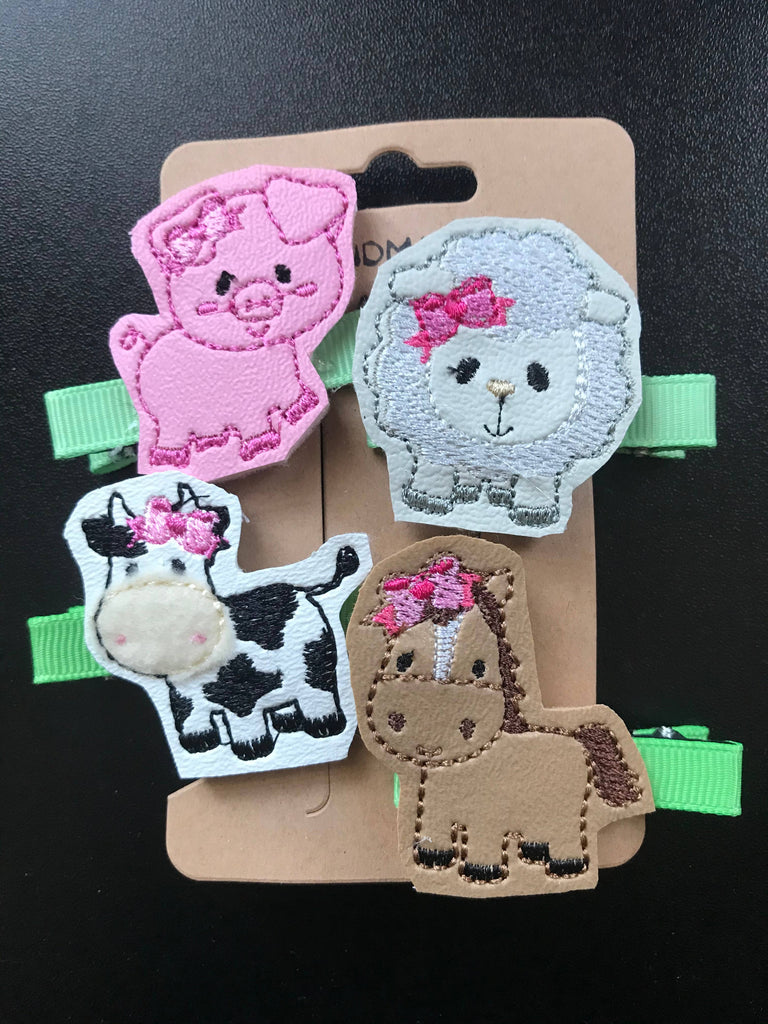Hair Clips - Farm Animals - mygreentoy.com