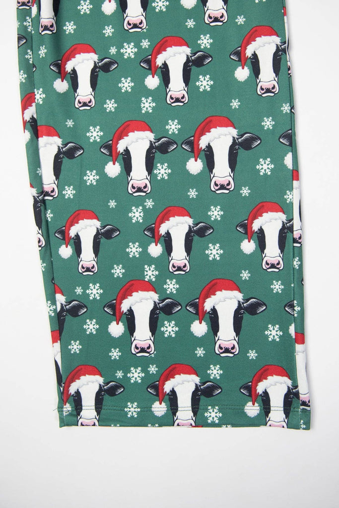 Santa Cows & Snowflakes Adult Pajama Pants *PREORDER* - mygreentoy.com