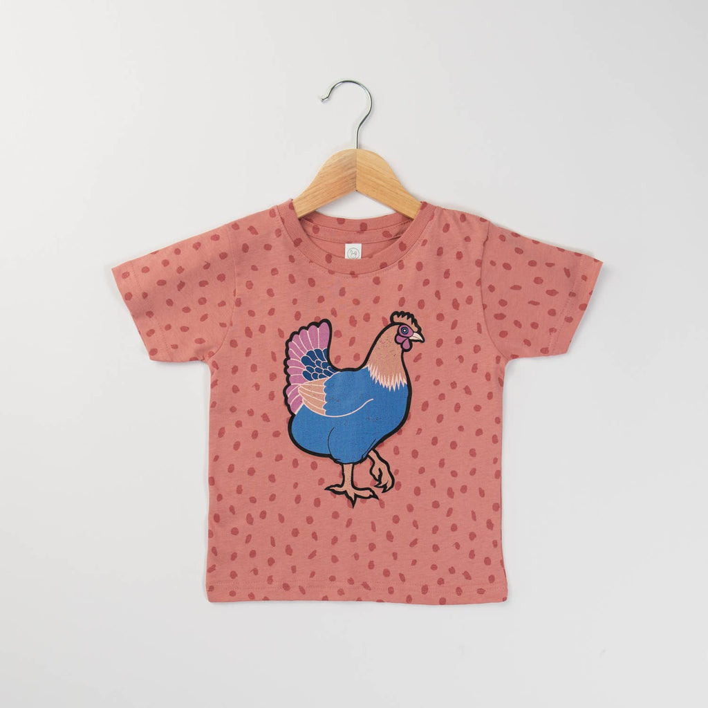 Western Graphic Pink PolkaDot Retro Chicken Tee- Toddler - mygreentoy.com