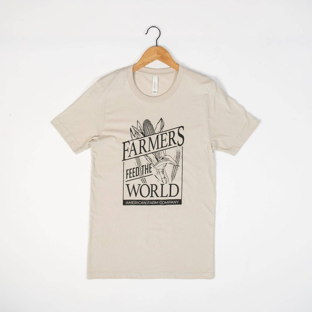 Western Farmers Feed the World Tan Women's Graphic Tee - mygreentoy.com