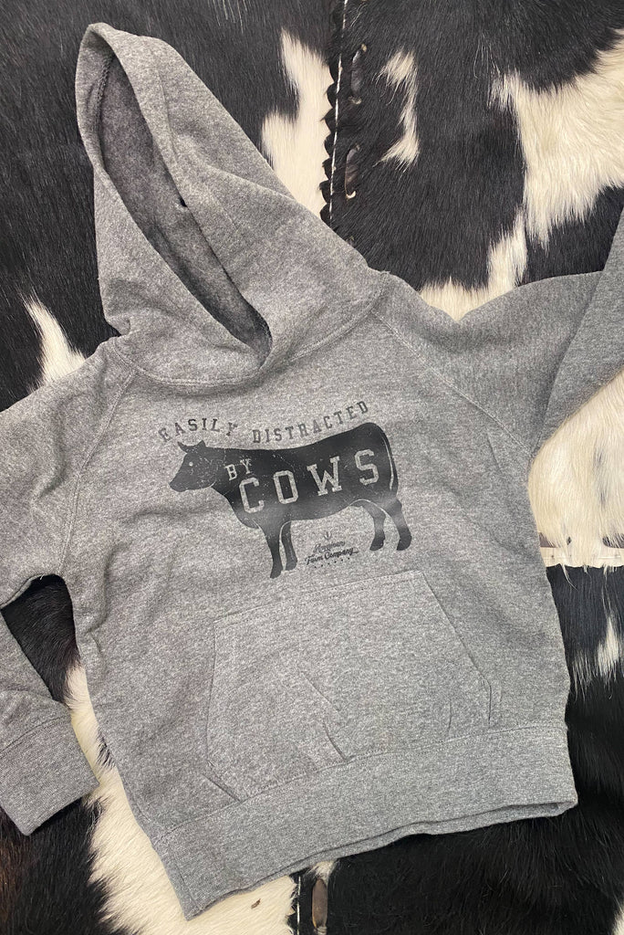 Western ‘Easily Distracted by Cows' Youth & Toddler Hoodie - mygreentoy.com