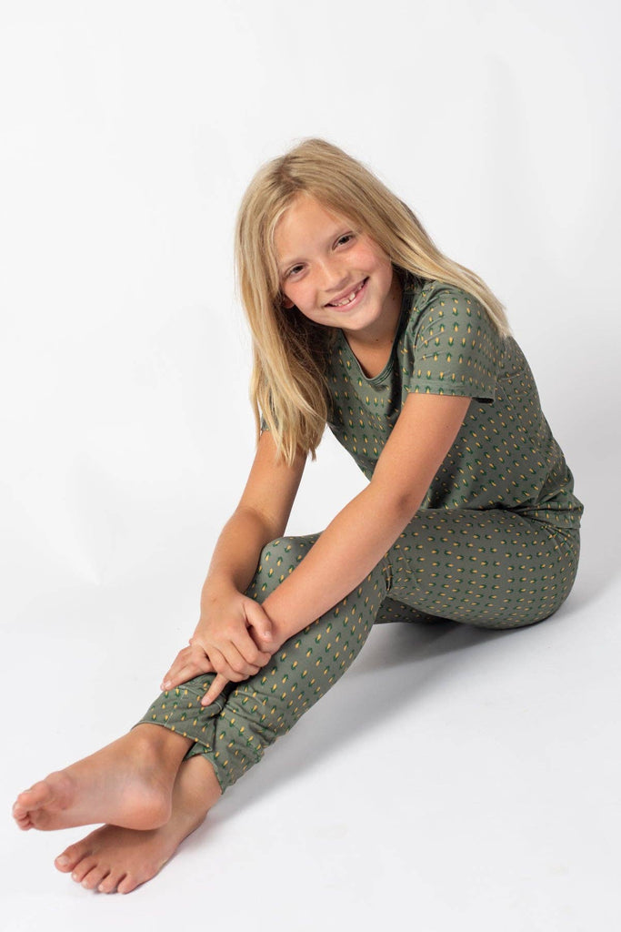 Retro Corn Toddler/Youth Bamboo Pajama Set - mygreentoy.com