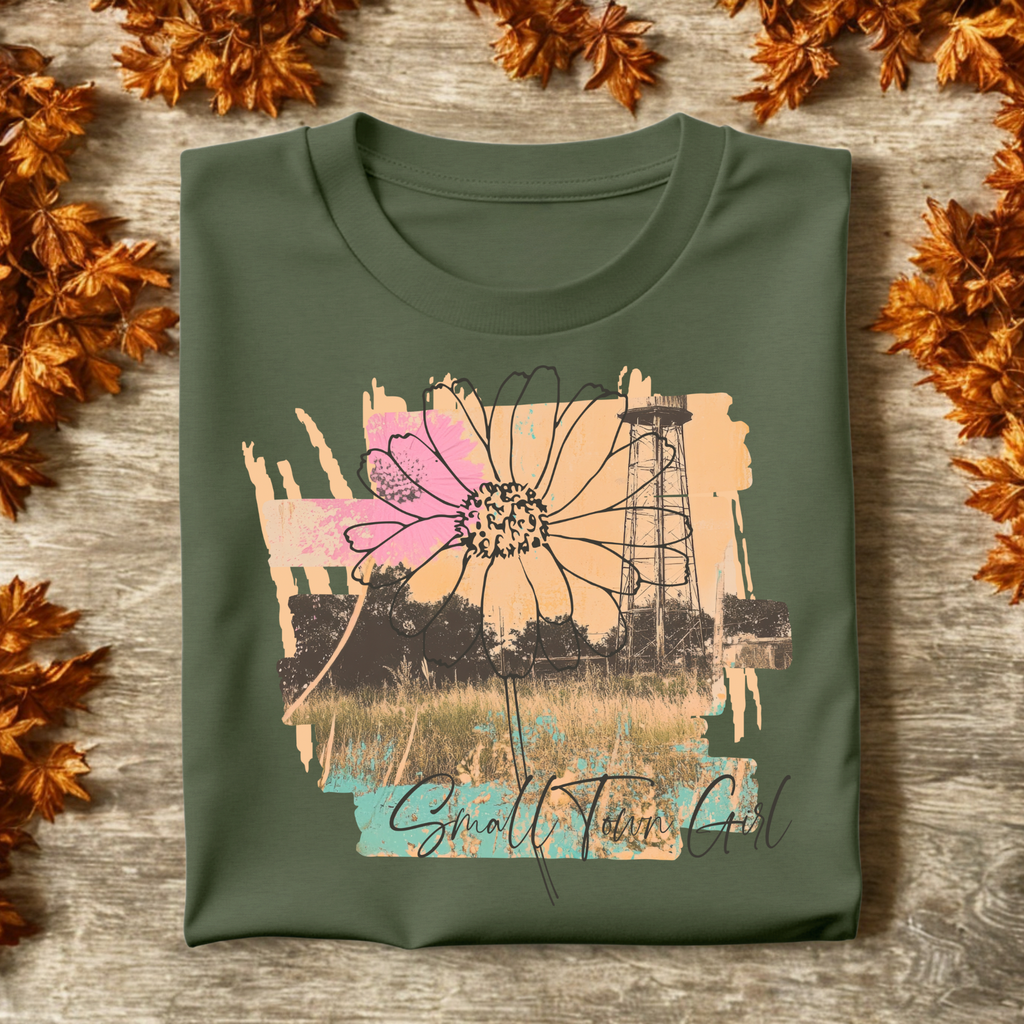 Small Town Girl Western Graphic Tee   - mygreentoy.com