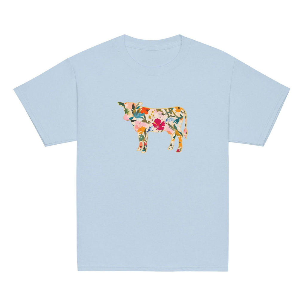 Floral Cow Youth Graphic Tee - mygreentoy.com