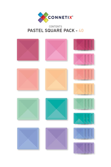 40 Piece Pastel Square Pack - mygreentoy.com